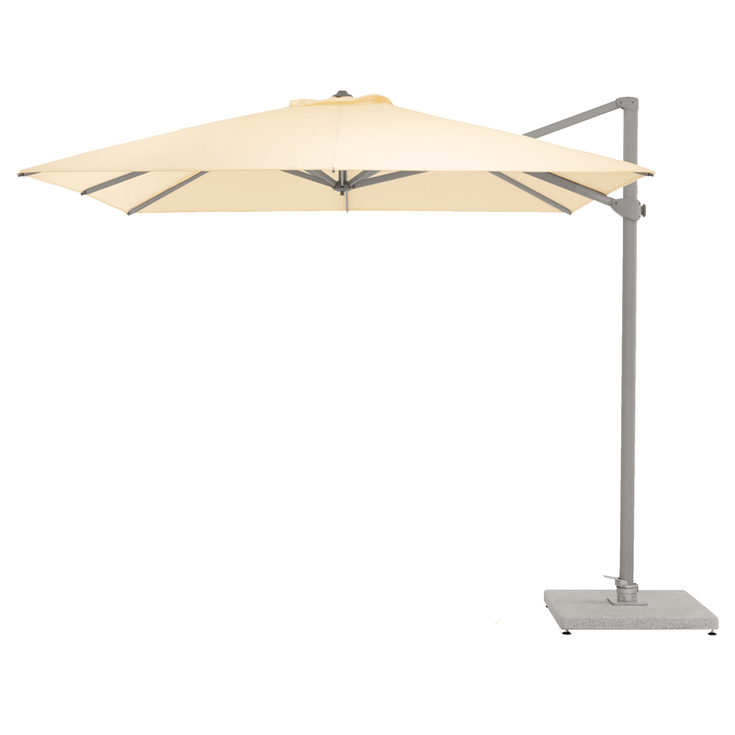 Gelber Sonnenschirm mit Bodenplatte - Sonnenschutz, Schirm - bühler einrichtungen in Friesenheim bei Offenburg zwischen Karlsruhe und Freiburg